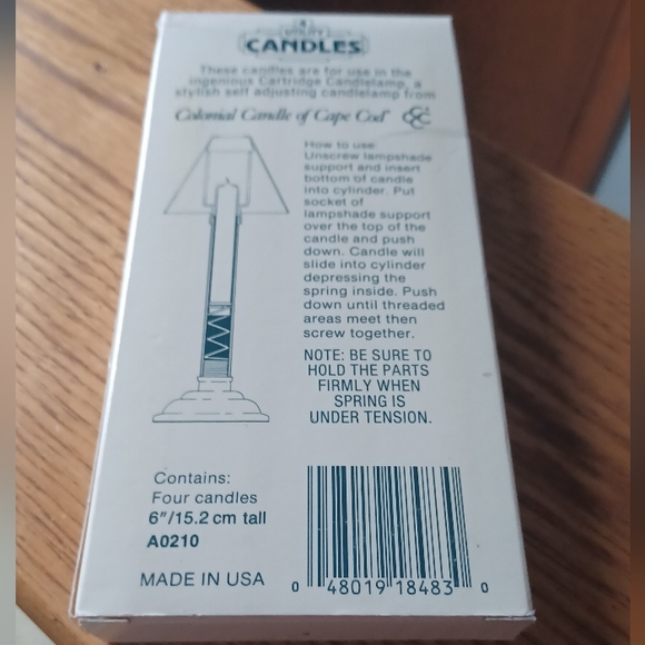 RARE Vintage PartyLite 6" Utility Candles for Cartridge Candle Lamps - Box of 4 - Picture 3 of 3